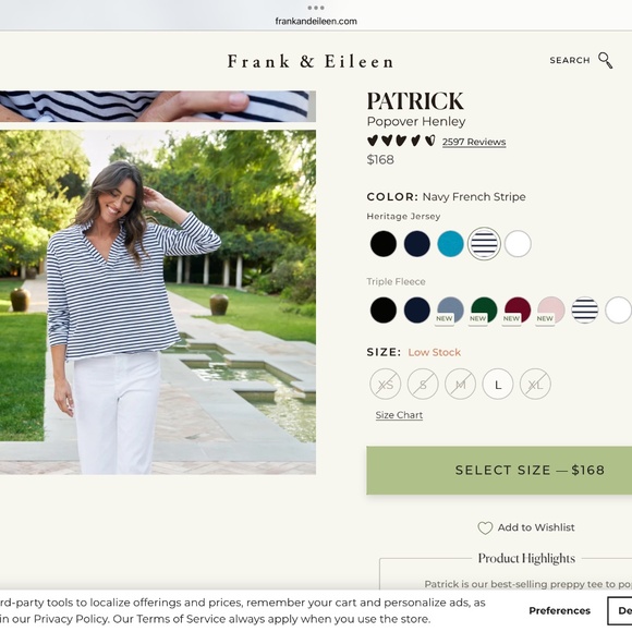 Frank & Eileen Popover Henley Patrick NWOT - Picture 8 of 10